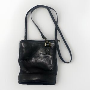Nine And Co Purse Leather Crossbody Bag Mini Bucket Bag Vintage 1970’s Black